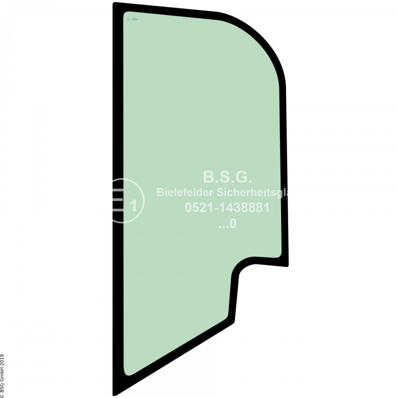 L00 - Seitenscheibe links Kramer Radlader (auch Kettenlader)318, 418 (BM 308) Seitenscheibe links