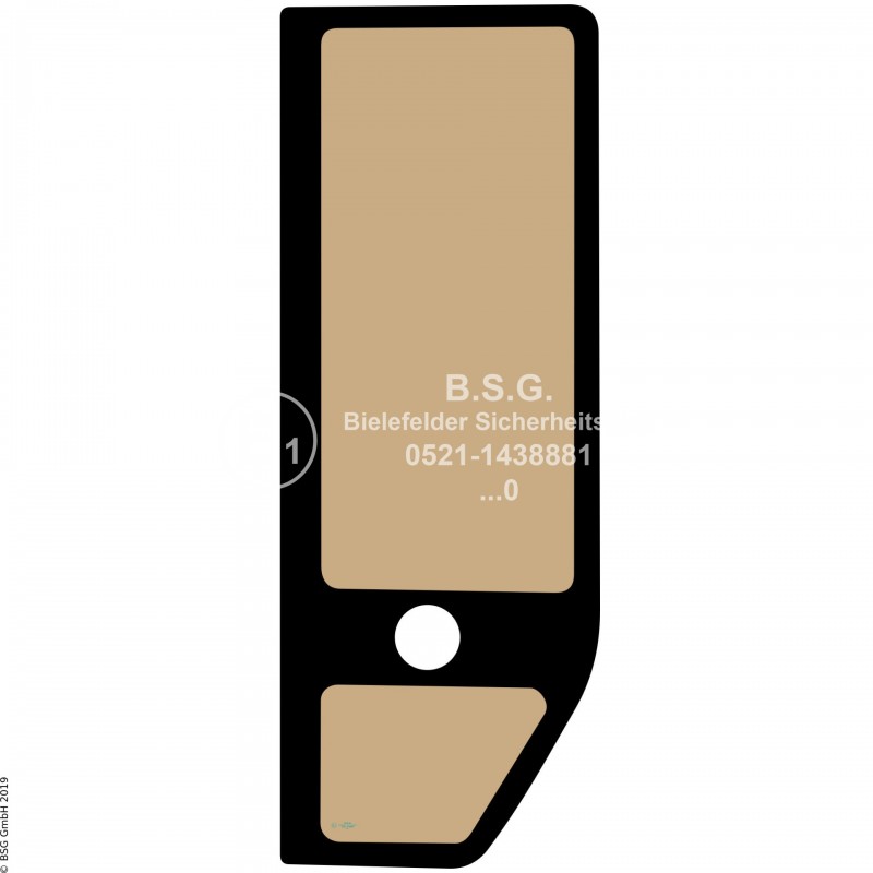 L00 - Seitenscheibe links Takeuchi BaggerTB070, TB125, TB135, TB145, TB175 Seitenscheibe links hinten (nur TB070)