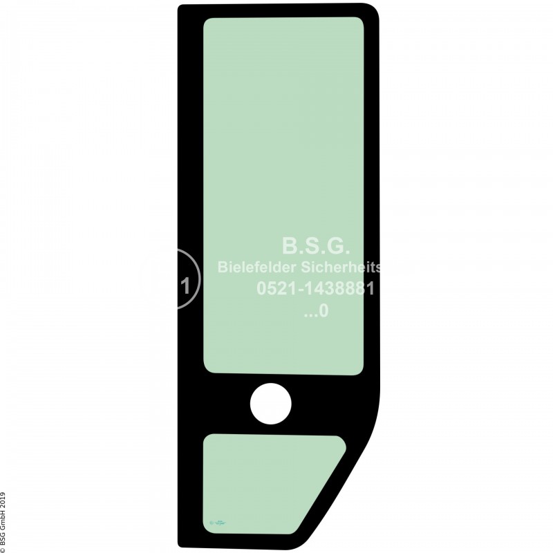 L00 - Seitenscheibe links Takeuchi BaggerTB070, TB125, TB135, TB145, TB175 Seitenscheibe links hinten (nur TB070 und TB175)