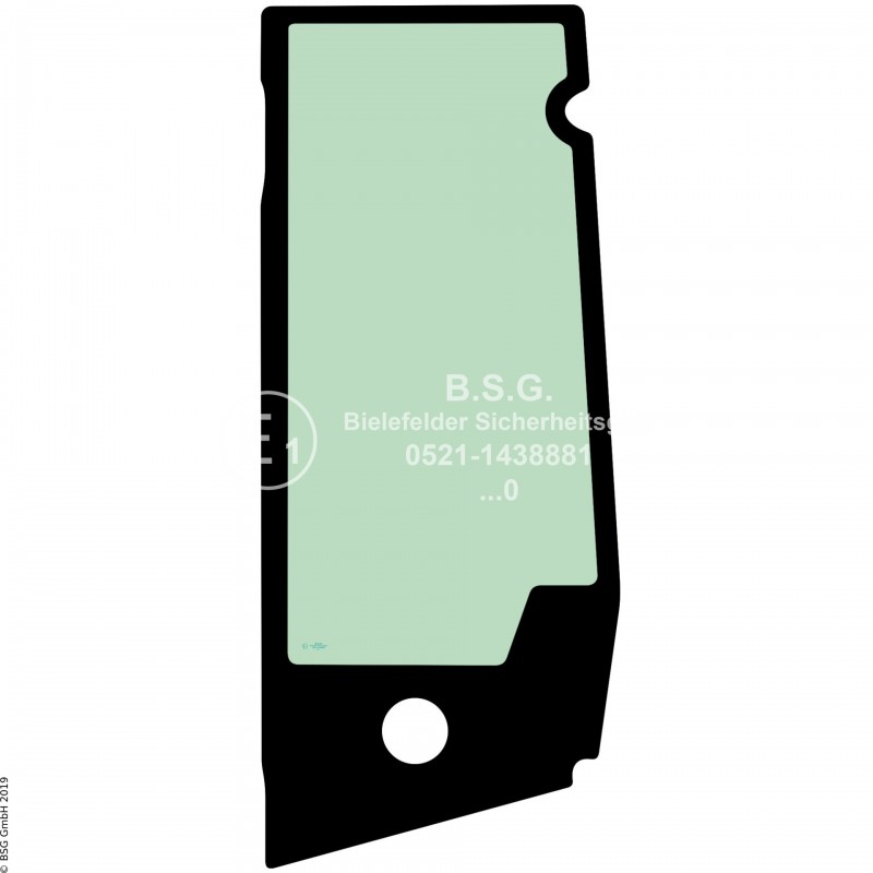 L00 - Seitenscheibe links Takeuchi BaggerTB230, TB235-2, TB240, TB250-2, TB257FR, TB260, TB280FR, TB370 Seitenscheibe links hinten (nur 250-2, 260, 370)