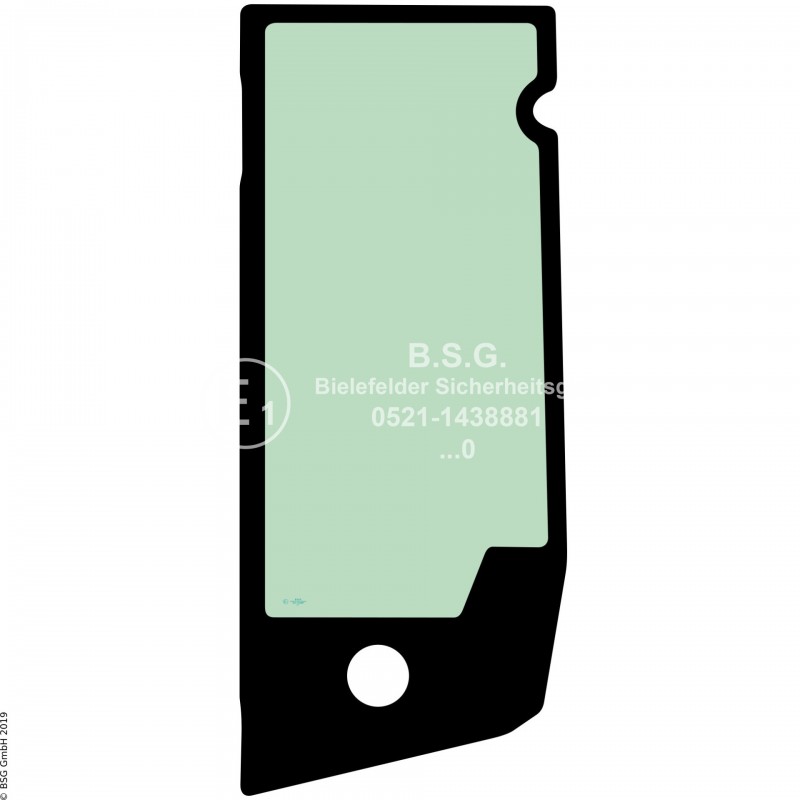 L00 - Seitenscheibe links Takeuchi BaggerTB230, TB235-2, TB240, TB250-2, TB257FR, TB260, TB280FR, TB370 Seitenscheibe links hinten (nur 230, 235-2 und 240)