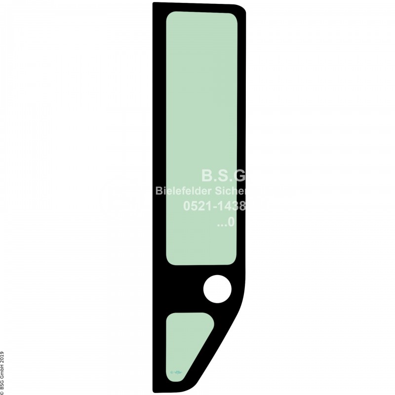L00 - Seitenscheibe links Takeuchi BaggerTB070, TB125, TB135, TB145, TB175 Seitenscheibe links hinten (nur TB125, TB135 und TB145)