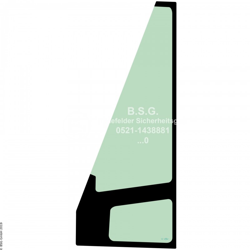 A00 - Frontscheibe Caterpillar Radlader (auch Kettenlader)924H, 928H, 930H, 938H Frontscheibe links