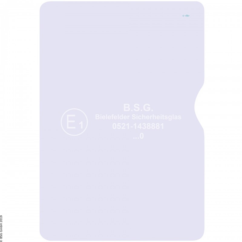 A00 - Frontscheibe Orenstein & Koppel (O&K) BaggerRH 4 - 12, MH 4 - 6 (Wischer links) Frontscheibe oben