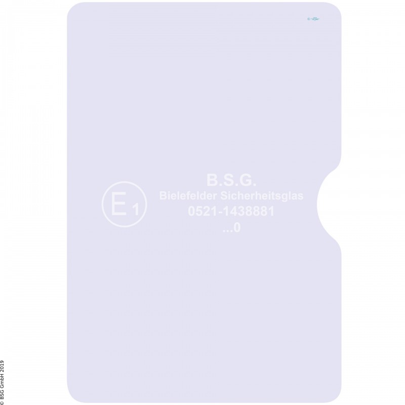 A00 - Frontscheibe Orenstein & Koppel (O&K) BaggerRH 4 - 12, MH 4 - 6 (Wischer links) Frontscheibe oben