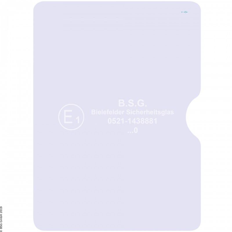 A00 - Frontscheibe Orenstein & Koppel (O&K) BaggerRH 4 - 12, MH 4 - 6 (Wischer links) Frontscheibe oben