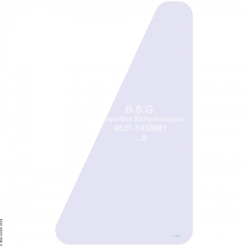 L00 - Seitenscheibe links Orenstein & Koppel (O&K) BaggerRH 4 - 12, MH 4 - 6 (Wischer links) Seitenscheibe re. / li. vorne oben