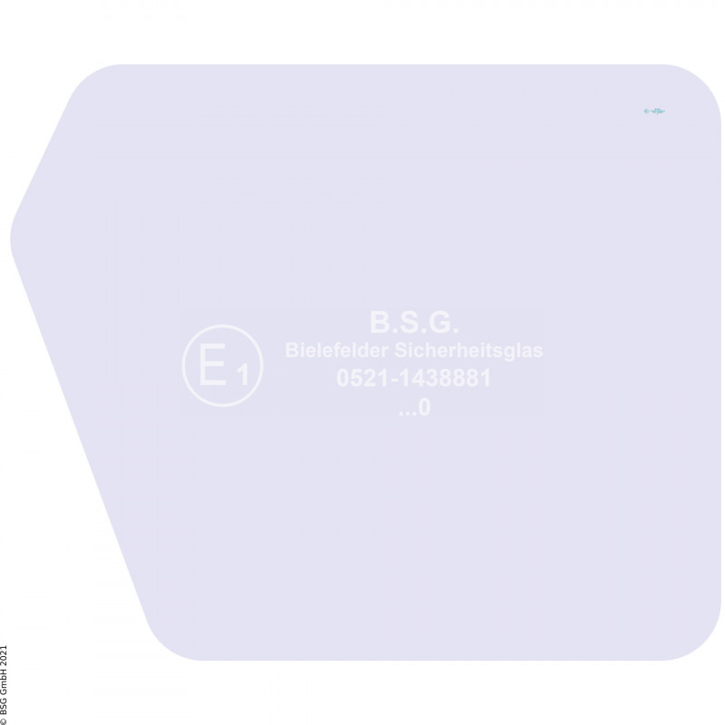 L00 - Seitenscheibe links Orenstein & Koppel (O&K) BaggerRH 4 - 12, MH 4 - 6 (Wischer links) Seitenscheibe re. / li. vorne unten