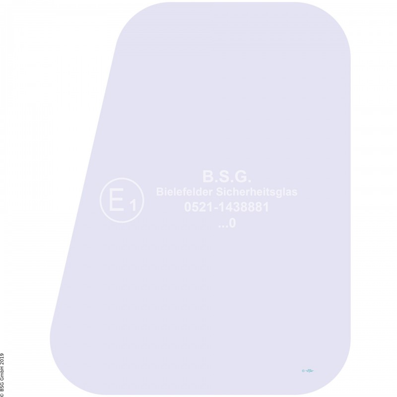 FD0 - Türscheibe Orenstein & Koppel (O&K) BaggerRH 4 - 12, MH 4 - 6 (Wischer oben) Türscheibe (Zweiwegebagger)