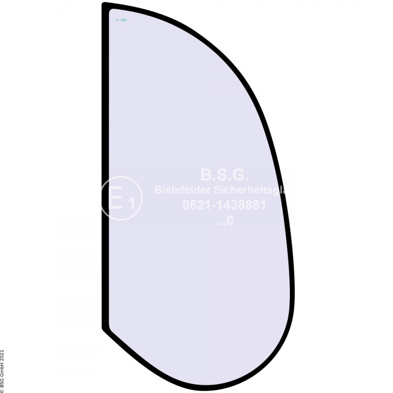 R00 - Seitenscheibe rechts Neuson Bagger1403, 1503, 1703, 1903, 2003, 2203 Seitenscheibe rechts vorne feststehend