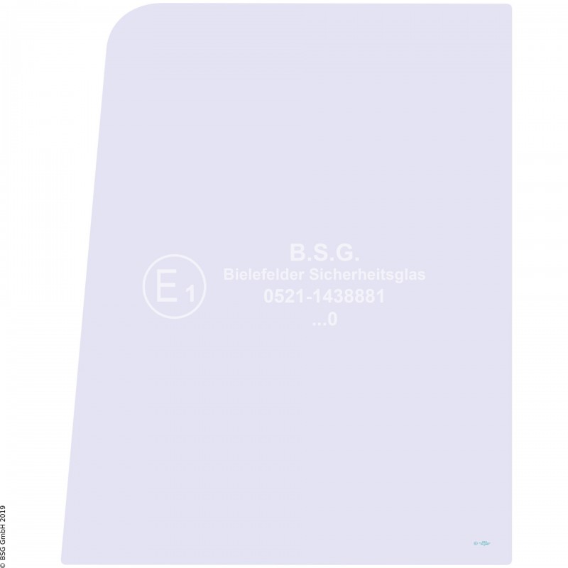 R00 - Seitenscheibe rechts PelJob BaggerEB150, EB200, EB250, EB300 Rechte hintere Seitenscheibe feststehend (im Schiebefenster)