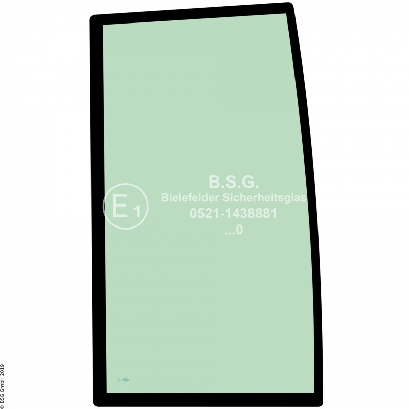 L00 - Seitenscheibe links Volvo Mini- und Kompaktbagger bis ca. 8to.EC15E, EC18E, EC20E (Wischer rechts oben) Seitenscheibe links hinten