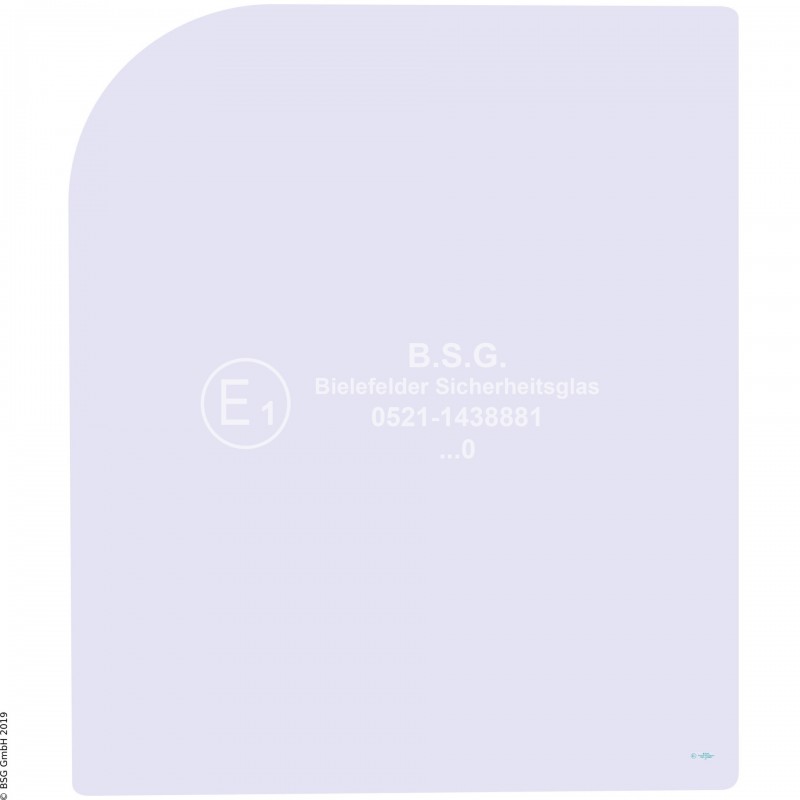 R00 - Seitenscheibe rechts Neuson BaggerEZ28 (CPAL...), EZ383 (NPAL...) (Wischer links oben) Rechte hintere Seitenscheibe