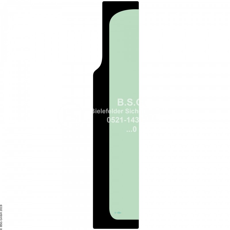 L00 - Seitenscheibe links Hitachi BaggerZX 14-3, 17U-2, 18U-3 Seitenscheibe links hinten