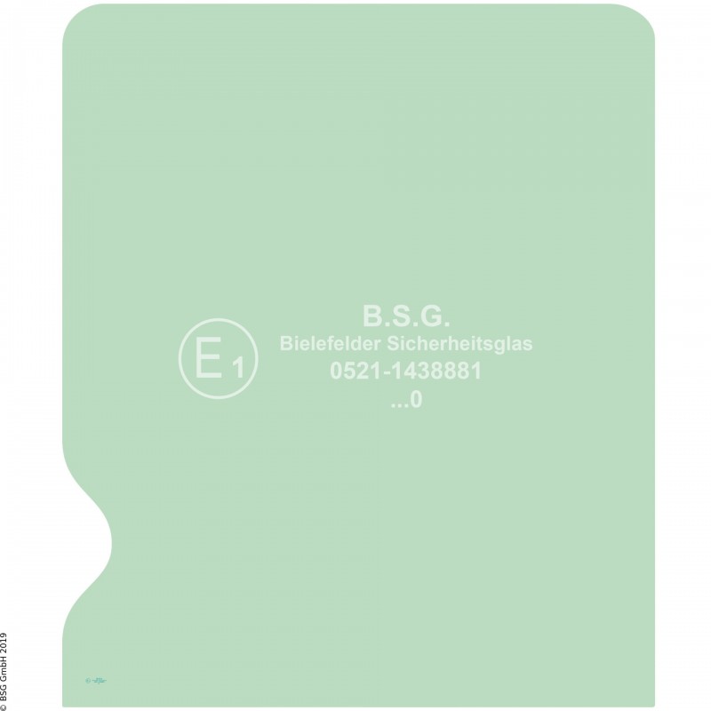 A00 - Frontscheibe Komatsu Mini- und Kompaktbagger bis ca. 8to.PC 10-6, 20-6, 30-6 (Ottoson Kabine) Frontscheibe oben