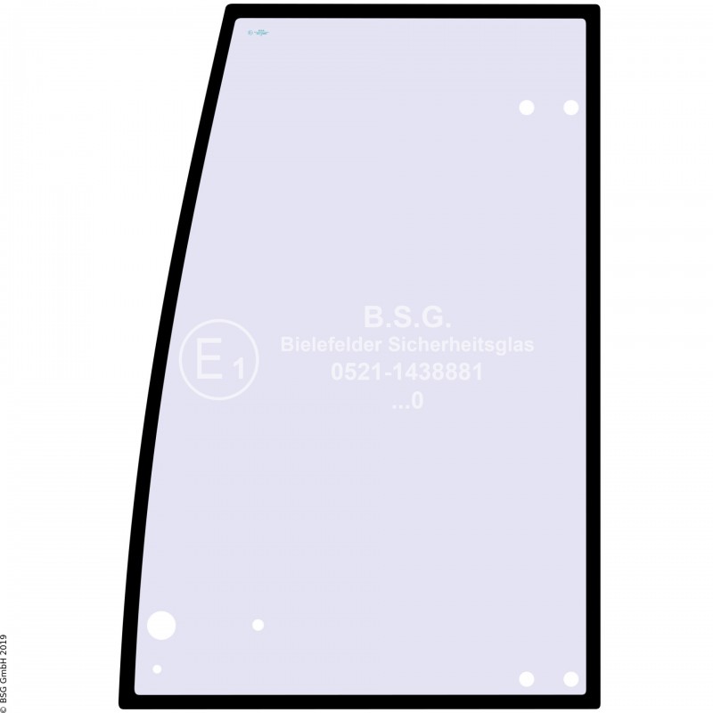 FD0 - Türscheibe Komatsu Mini- und Kompaktbagger bis ca. 8to.PC10-7, PC20-7, PC30-7, PC45-1, PW75-1, PW 75R-2, PW95-1,  PW95R-2, PC110R-2 Türscheibe oben