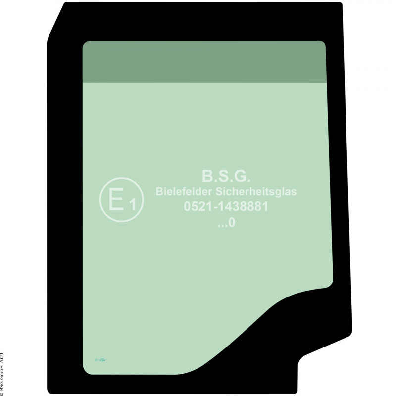 L00 - Seitenscheibe links Komatsu Bagger ab ca. 8to.PC 80MR-3, 88MR-5, PW 98MR-5 Seitenscheibe links hinten