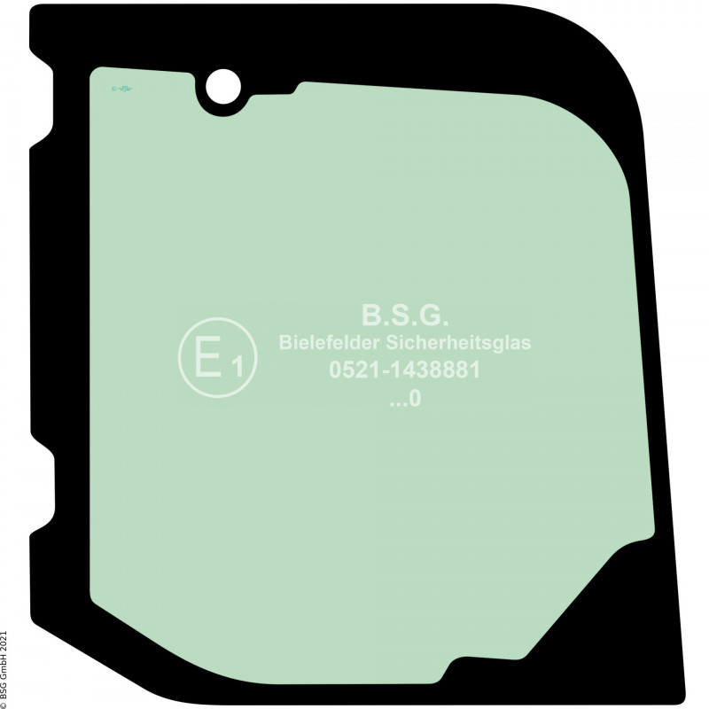 R00 - Seitenscheibe rechts Komatsu Bagger ab ca. 8to.PC 80MR-3, 88MR-5, PW 98MR-5 Seitenscheibe rechts vorne