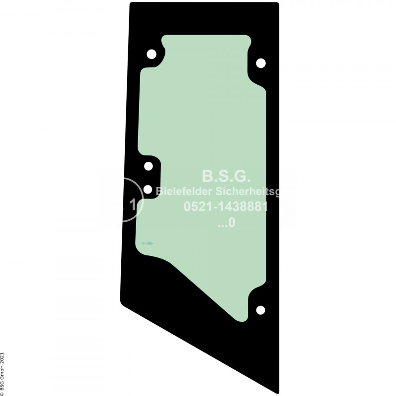 R00 - Seitenscheibe rechts Komatsu Bagger ab ca. 8to.PC 80MR-3, 88MR-5, PW 98MR-5 Seitenscheibe rechts hinten ausstellbar