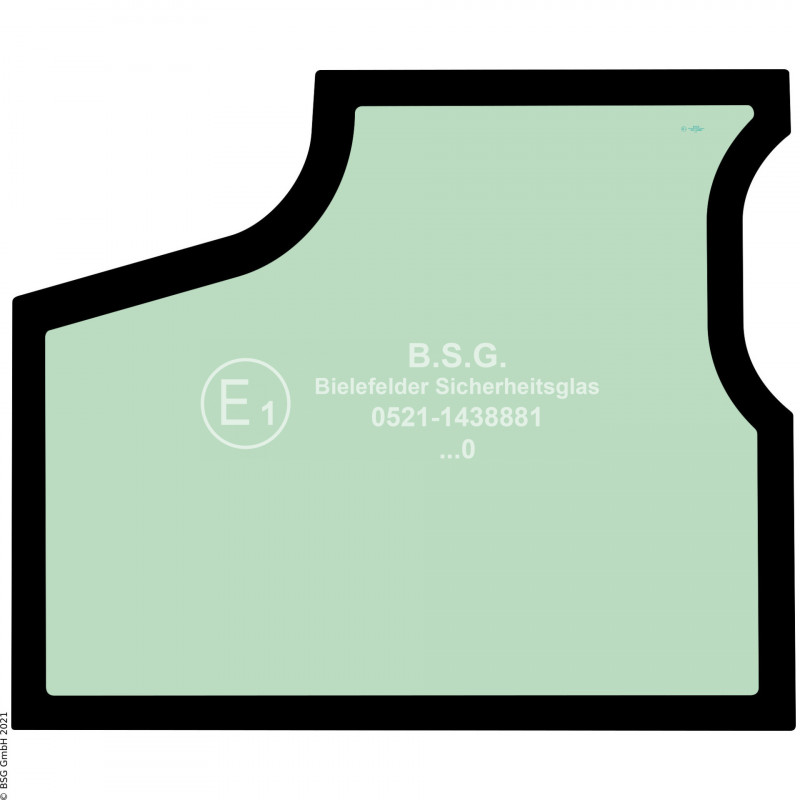 FD0 - Türscheibe Komatsu Mini- und Kompaktbagger bis ca. 8to.PC 24MR-5, 26MR-5, 30MR-5, 35MR-5, 45MR-5, 55MR-5, 58MR-5, 80MR-5 Türscheibe unten