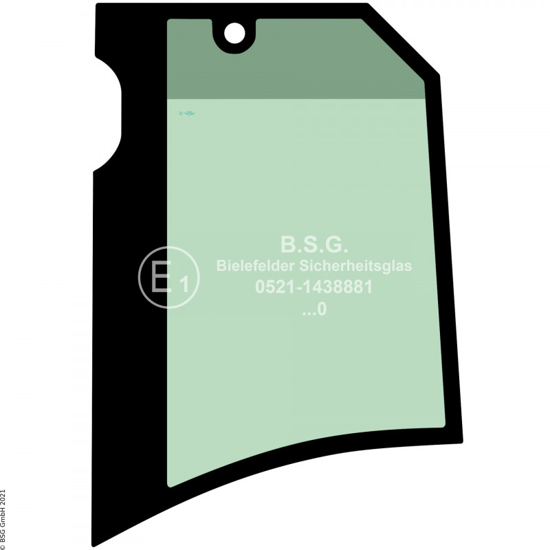 L00 - Seitenscheibe links Komatsu Mini- und Kompaktbagger bis ca. 8to.PC 24MR-5, 26MR-5, 30MR-5, 35MR-5, 45MR-5, 55MR-5, 58MR-5, 80MR-5 Seitenscheibe links hinten