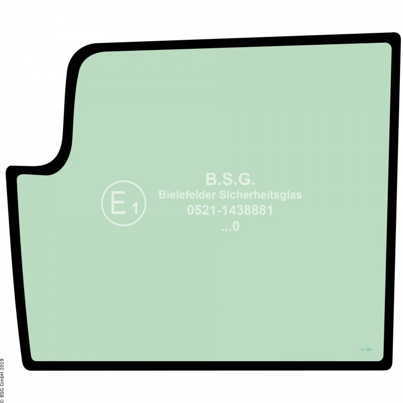 FD0 - Türscheibe JCB Bagger8014, 8015, 8016, 8017, 8018, 8040 Türscheibe unten (einfacher Ausschnitt)