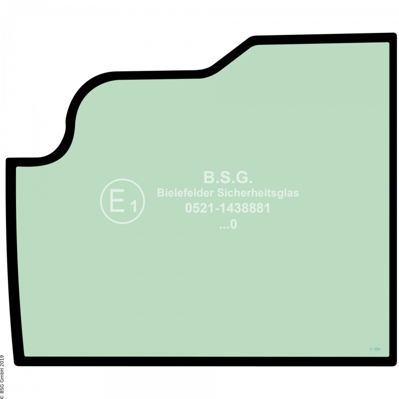 FD0 - Türscheibe JCB Bagger8014, 8015, 8016, 8017, 8018, 8040 Türscheibe unten (doppelter Ausschnitt)