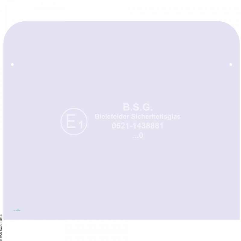 A00 - Frontscheibe Zeppelin Mini- und Kompaktbagger bis ca. 8to.ZRH 02 Frontscheibe oben (2 Bohrungen)