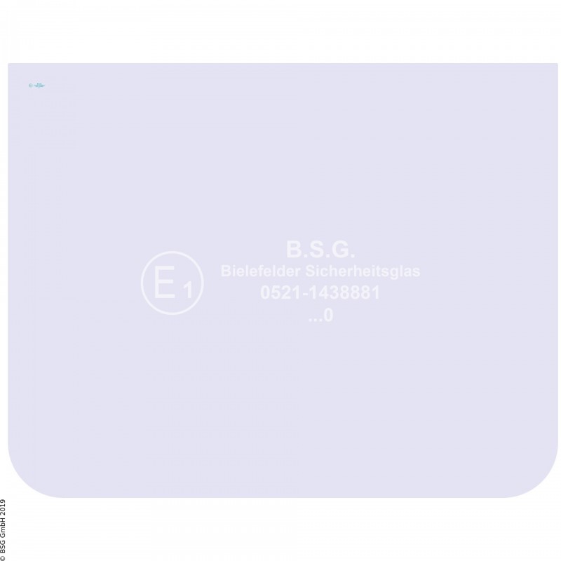 A00 - Frontscheibe Zeppelin Mini- und Kompaktbagger bis ca. 8to.ZRH 02 Frontscheibe unten (zu Frontscheibe oben mit 2 Bohrungen)