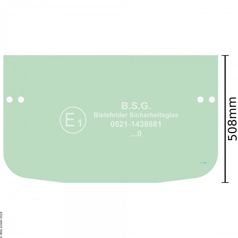 A00 - Frontscheibe Komatsu Bagger ab ca. 8to.PC 120-6 bis 750-6, PW 130-6 bis 170-6, PC 60-7 Frontscheibe unten (bis FgNr. K30005)