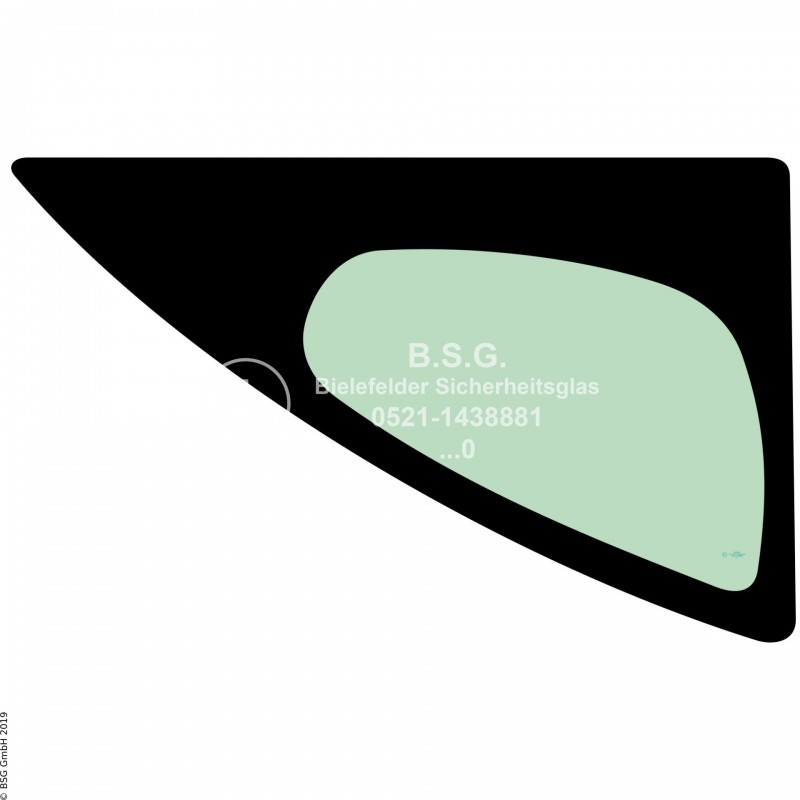 R00 - Seitenscheibe rechts Hitachi BaggerZX 22U-2, 27U-2, 30U-2, 40U-2, 50U-2 Seitenscheibe rechts unten