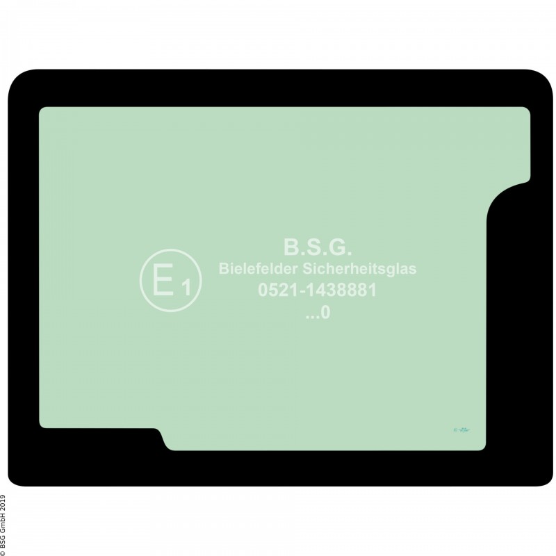 B00 - Heckscheibe Hyundai BaggerR140LC(M)-9(a) bis R520LC-9(a), R140W-9(a) bis R210W-9(a) Heckscheibe