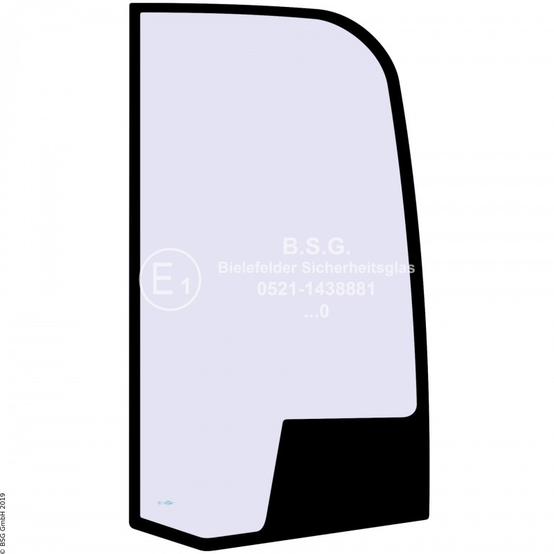 L00 - Seitenscheibe links Hitachi BaggerZX 16, 18, 25, 27-3, 30, 35, 40, 50 Seitenscheibe links hinten (503mm breit, ZX27 aufwärts)