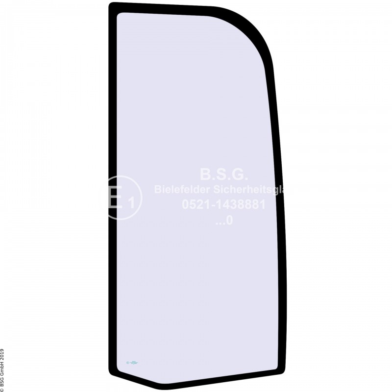 L00 - Seitenscheibe links Hitachi BaggerZX 16, 18, 25, 27-3, 30, 35, 40, 50 Seitenscheibe links hinten (440mm breit, bis ZX25)