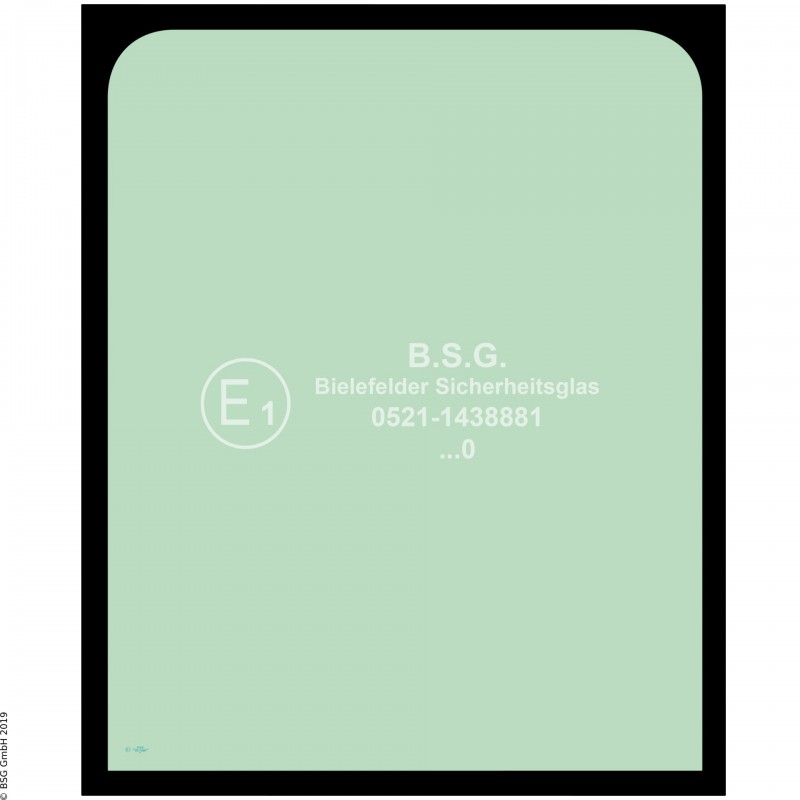 A00 - Frontscheibe Liebherr BaggerLH22 (C,M) - LH80 (C,M) (2014er Kabine) Frontscheibe oben (ohne untere Leiste)