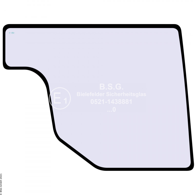 FD0 - Türscheibe JCB Radlader (auch Kettenlader)403 Türscheibe rechts unten