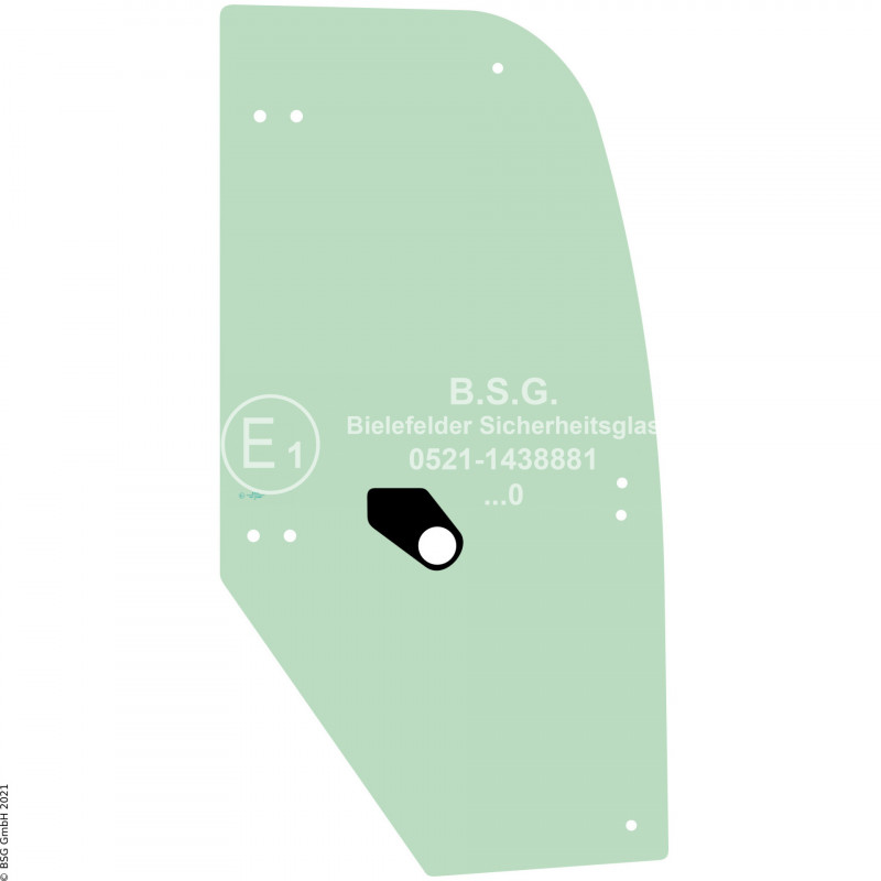 R00 - Seitenscheibe rechts Kubota Radlader (auch Kettenlader)R070, R090 Ausstellscheibe rechts