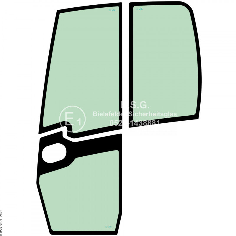 L00 - Seitenscheibe links Terex BaggerTC14, TC16, TC19, TC22, TC35, TC37 Serie 2 Terex Kabine Typ 4-1