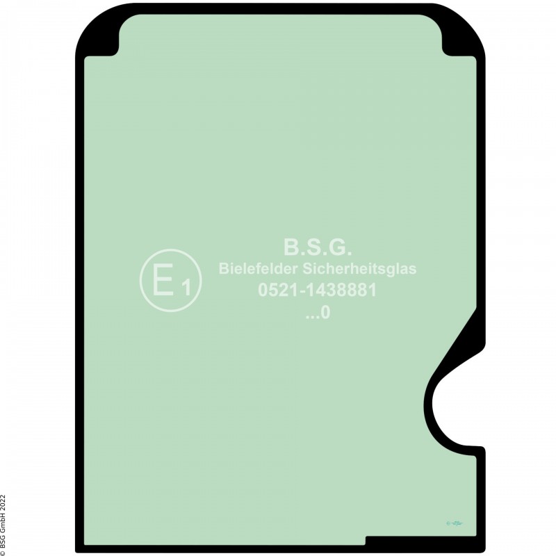 A00 - Frontscheibe Hitachi BaggerZX110-3 bis ZX870-3 Frontscheibe oben (mit Ausschnitt)