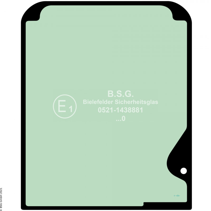 A00 - Frontscheibe Hitachi BaggerZX70-3, ZX80-3, ZX85US-3 bis ZX225US-3 Frontscheibe oben (mit Bohrung)