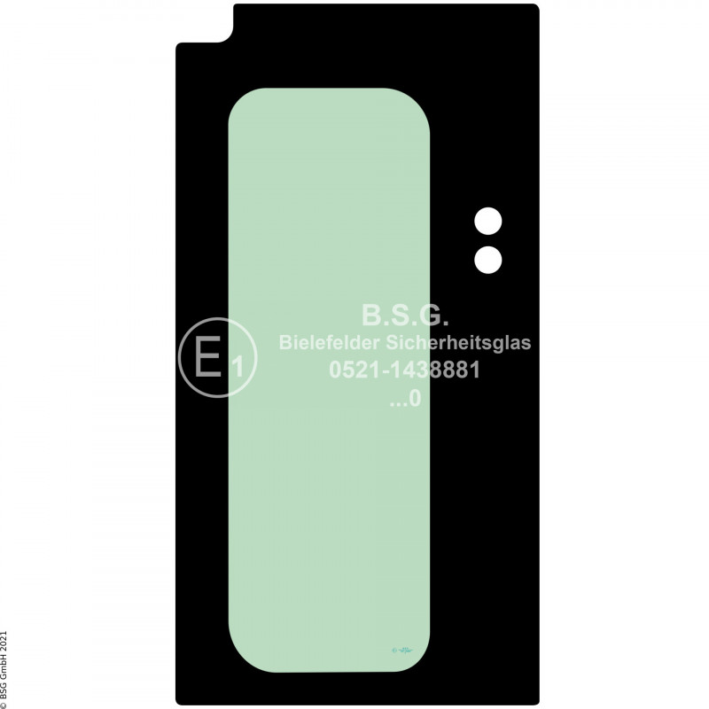 L00 - Seitenscheibe links Case BaggerCX22B bis CX55B Seitenscheibe links hinten