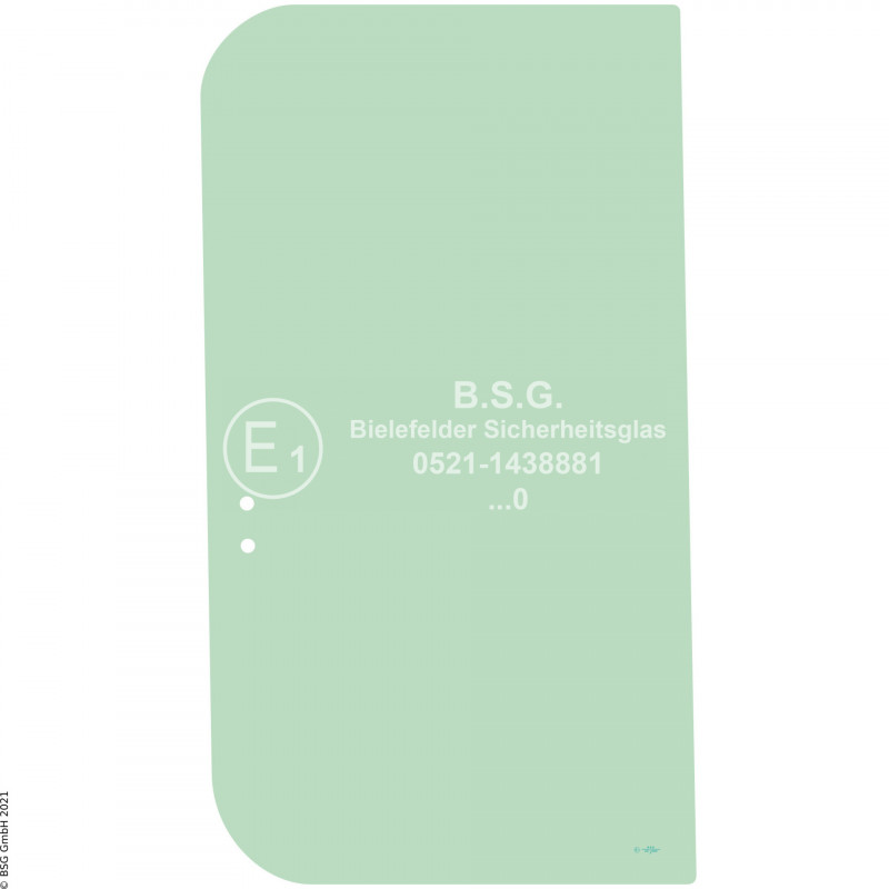 R00 - Seitenscheibe rechts Kobelco BaggerSK20SR-3 bis SK50SR-3 Rechte hintere Schiebescheibe