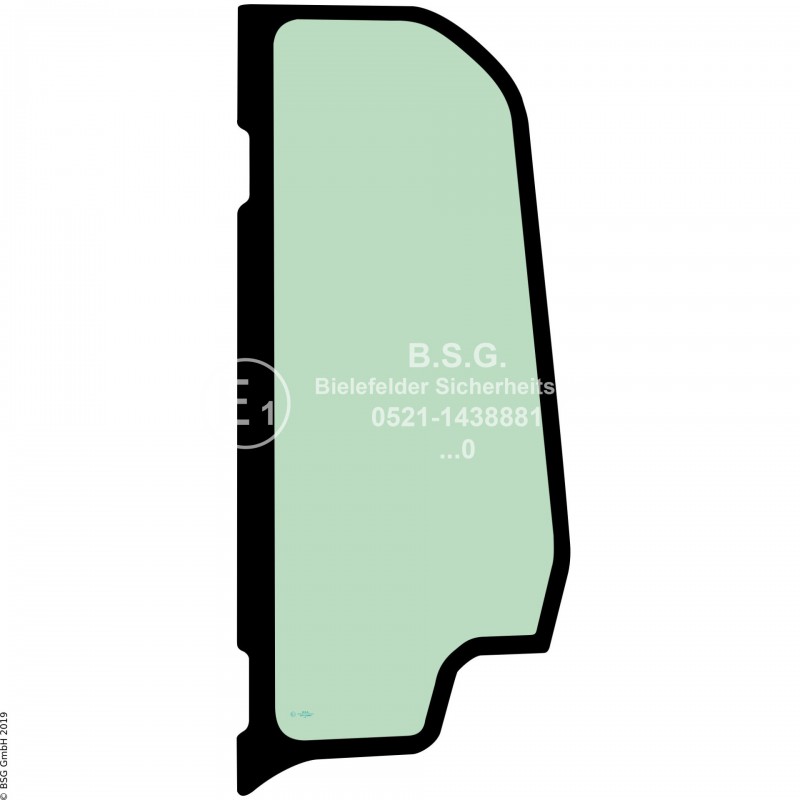 L00 - Seitenscheibe links Caterpillar Mini- und Kompaktbagger bis ca. 8to.301.6 (MY6), 301.8 (H8X), 301.9 electric, 302CR (RHM), 302.7CR, 303CR, 303.5CR (Next Generation) Linke hintere Seitenscheibe