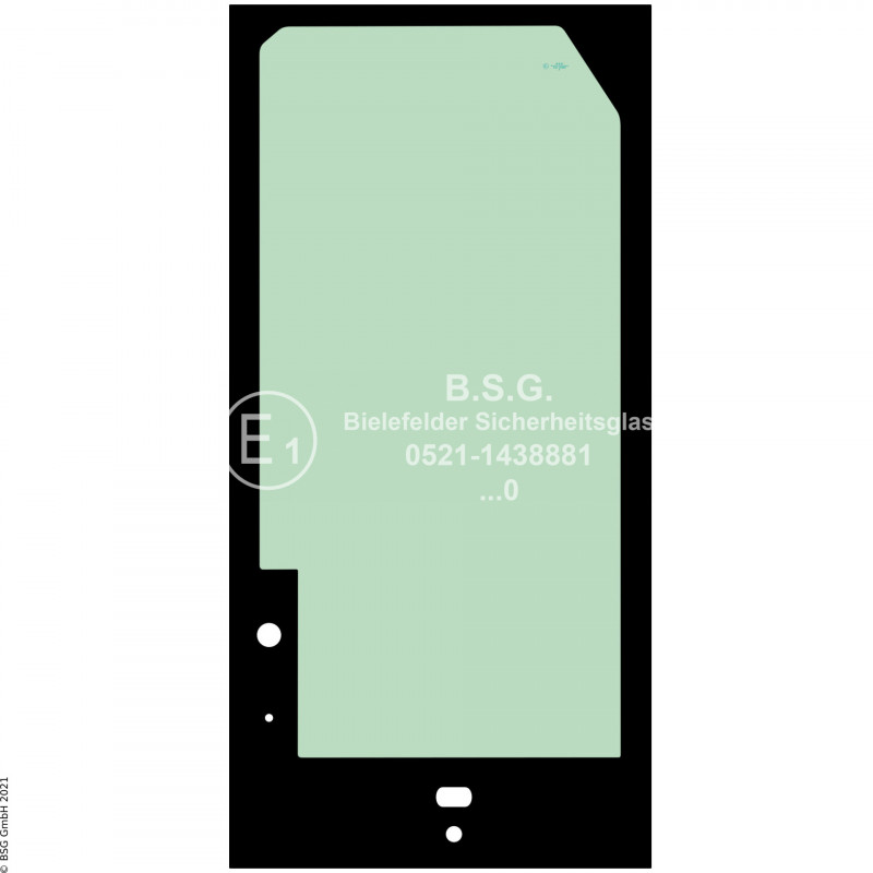 FD0 - Türscheibe Orenstein & Koppel (O&K) Radlader (auch Kettenlader)L5.5, L6.5, L8.5, L10.5 Türscheibe links