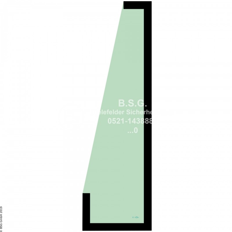 A00 - Frontscheibe Hyundai Radlader (auch Kettenlader)HL 730(TM)-7(A), 740(TM)-7(A) Frontscheibe links