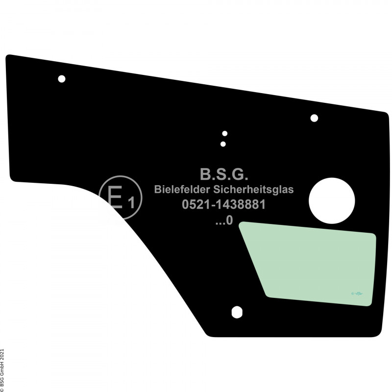 R00 - Seitenscheibe rechts Kramer Radlader (auch Kettenlader)5035V, 5040V, 5045V (niedrige Kabine) Rechte untere Seitenscheibe aufstellbar