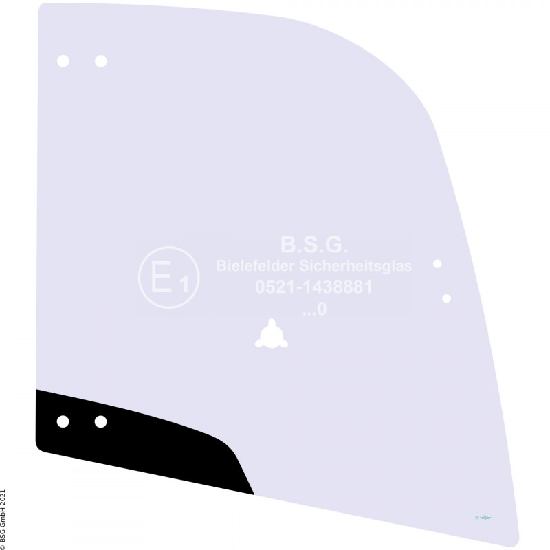 R00 - Seitenscheibe rechts Kramer Radlader (auch Kettenlader)550, 650, 5055(E), 5065(T), 5075 (BM 349) Seitenscheibe rechts oben ausstellbar