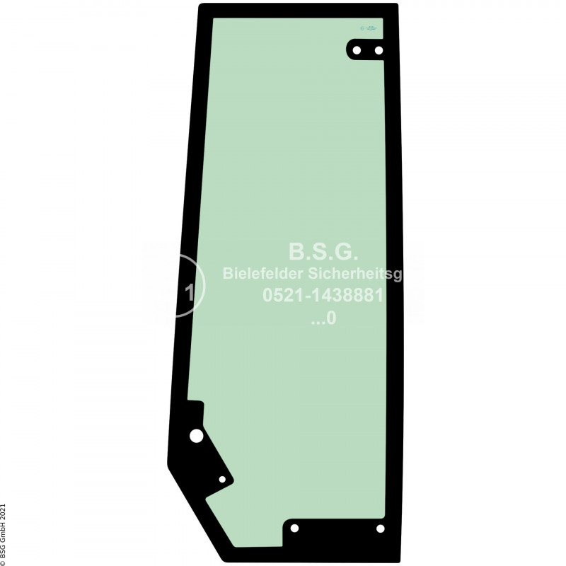 FD0 - Türscheibe Case New Holland Radlader (auch Kettenlader)W110C, W130C, W170C, W190C, W230C, W270C, W300C (Tier 4) Türscheibe (6 Bohrungen)