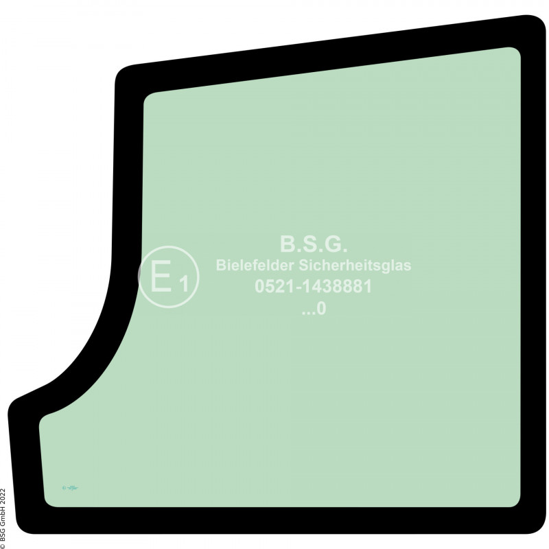 FD0 - Türscheibe JCB Bagger65R-1, 67C-1, 85Z-1, 86Z-1, 90Z-1, 100C-1 Türscheibe unten