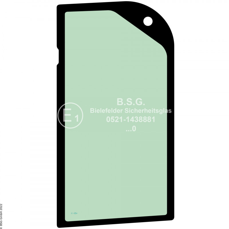 L00 - Seitenscheibe links JCB Bagger15C-1, 16C-1, 18Z-1, 19C-1 Seitenscheibe links hinten